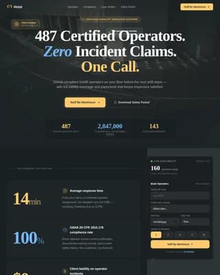 Forklift Operator Booking Website Template