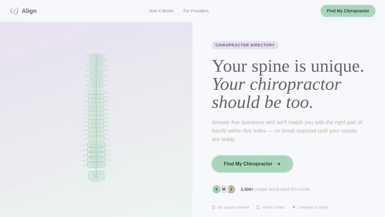 Chiropractor Directory & Provider Finder Website Template
