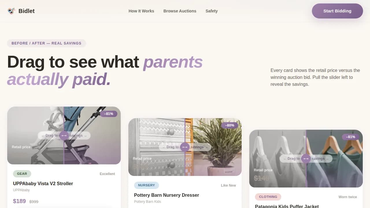 Baby & Kids E-Commerce Specialist Pricing Website Template