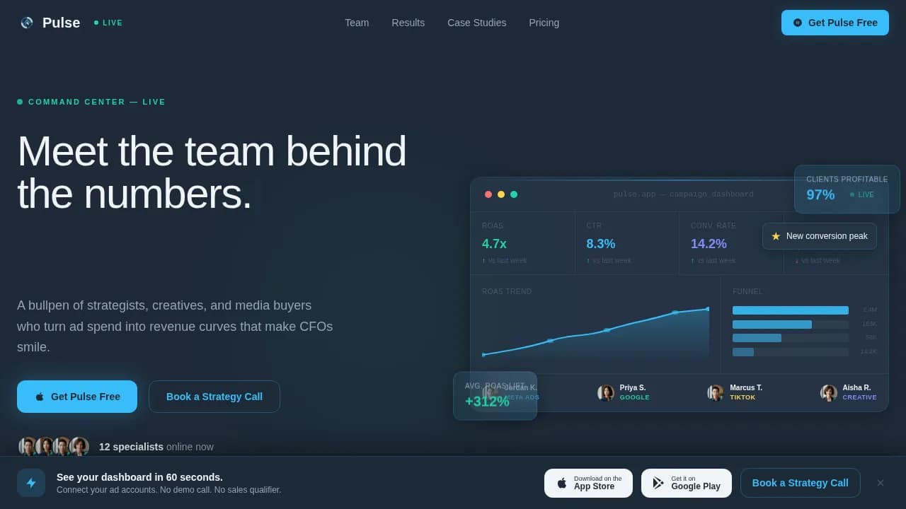 Pulse — Data-Driven Growth Marketing Landing Page Template