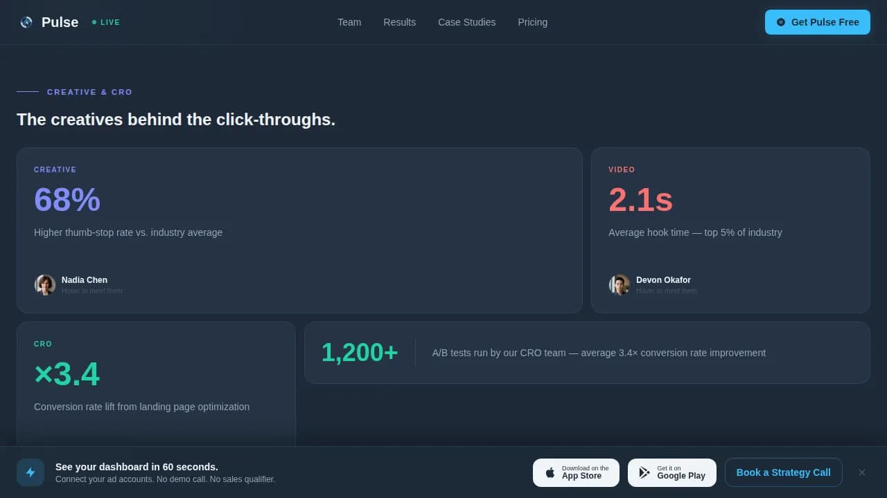 Pulse — Data-Driven Growth Marketing Landing Page Template