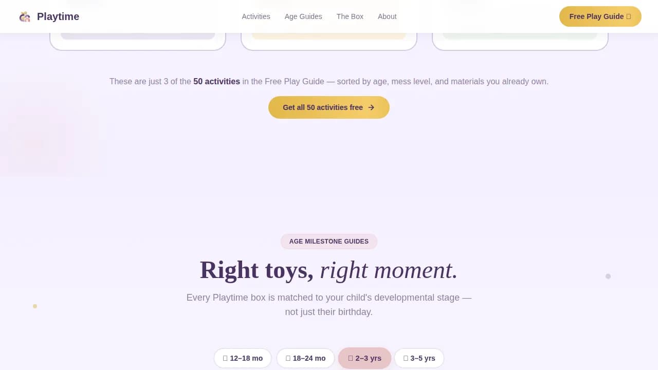 Playtime — Delightful Early Learning Landing Page Template