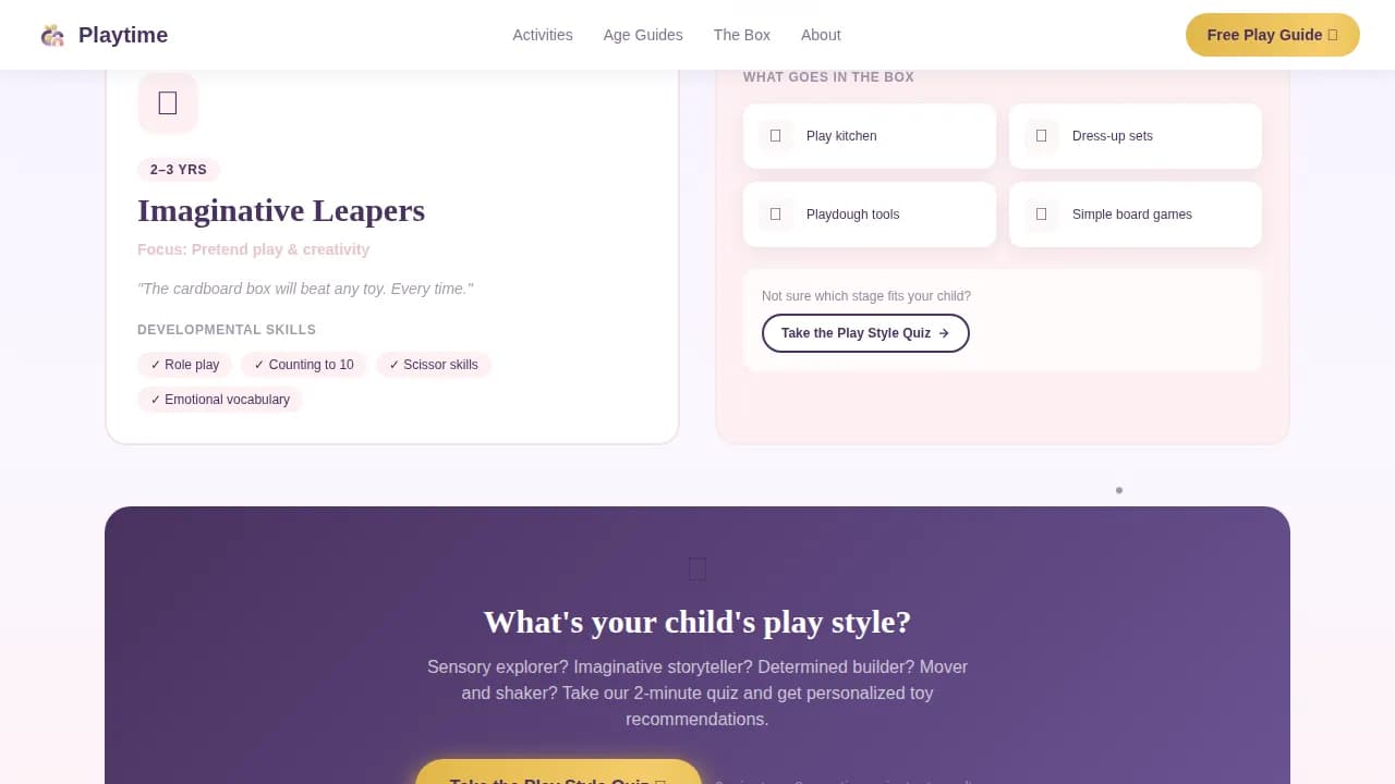 Playtime — Delightful Early Learning Landing Page Template