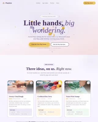 Playtime — Delightful Early Learning Landing Page Template