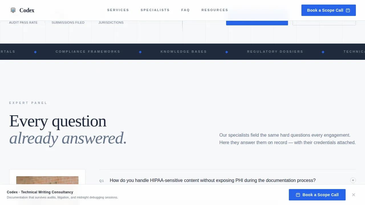 Technical Writer Booking Website Template