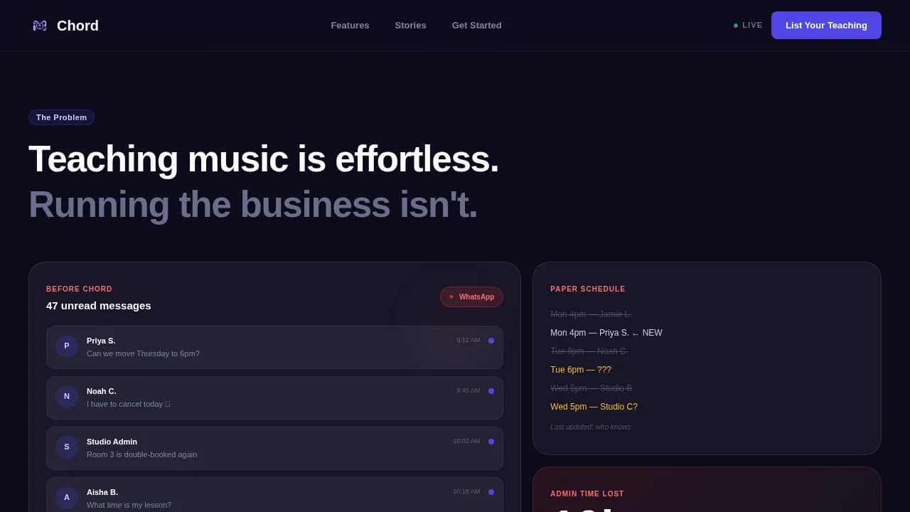 Harmony — Intelligent Music Tuition Landing Page Template
