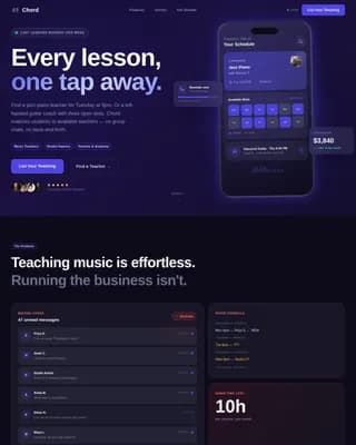 Harmony — Intelligent Music Tuition Landing Page Template