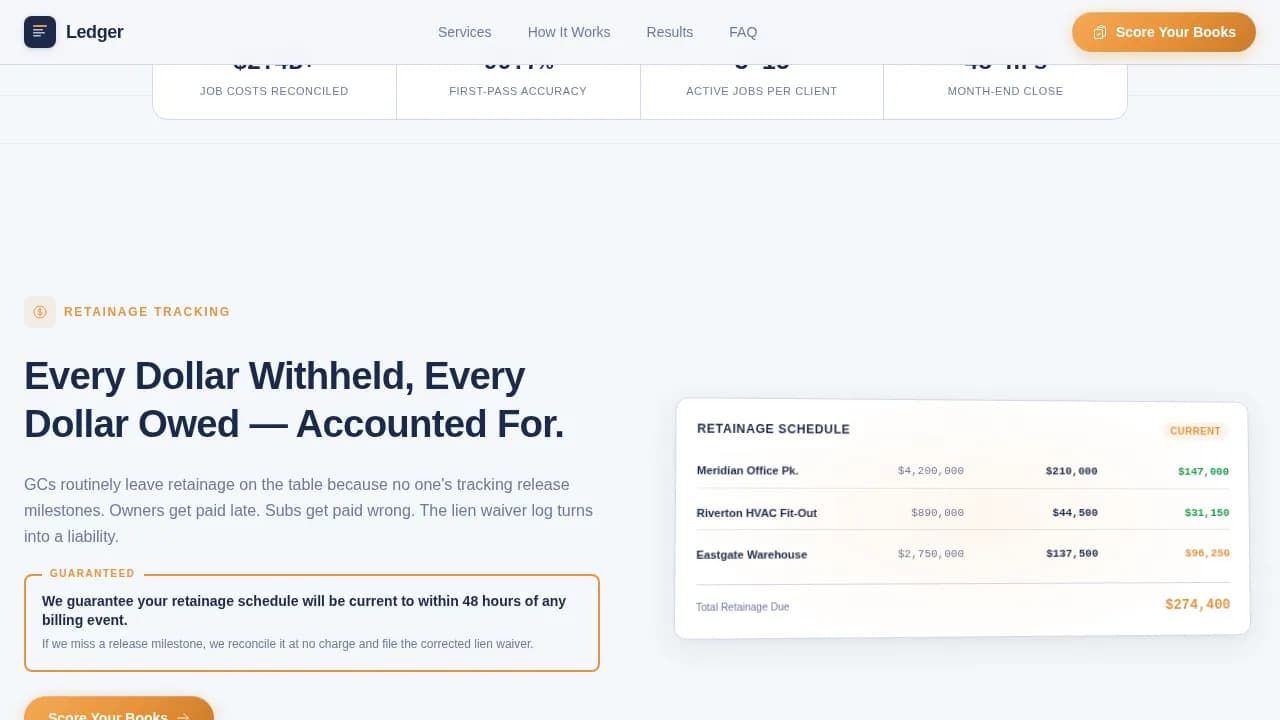 Construction Company Accounting & Job-Cost Website Template