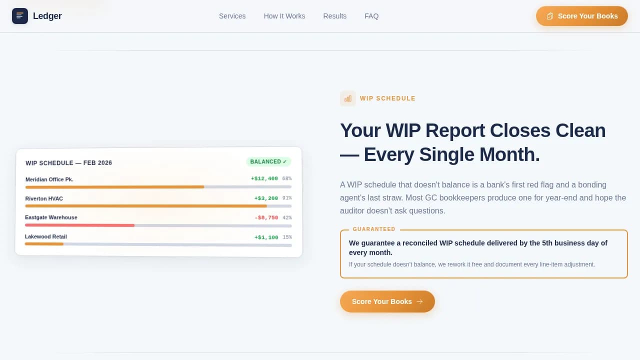 Construction Company Accounting & Job-Cost Website Template