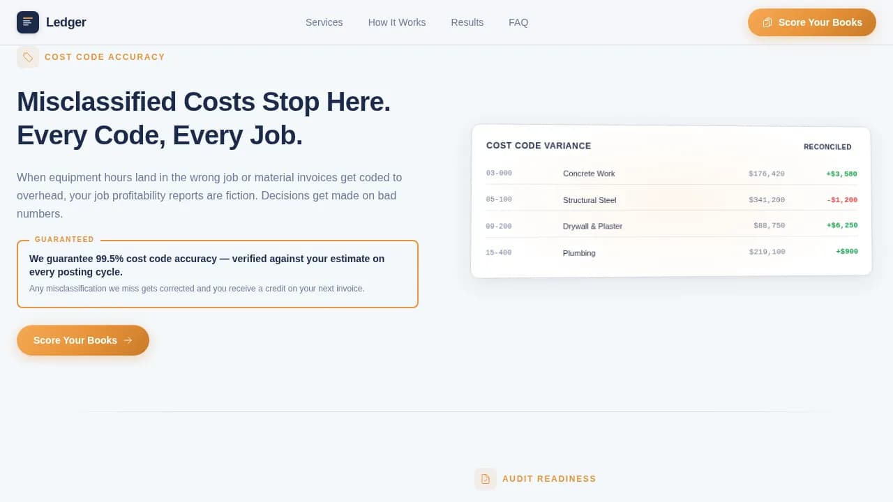 Construction Company Accounting & Job-Cost Website Template