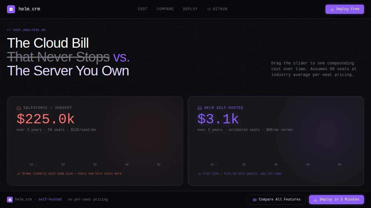 Captain — Sovereign Database CRM Landing Page Template