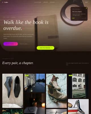 Codex — Artisanal Footwear Brand Landing Page Template