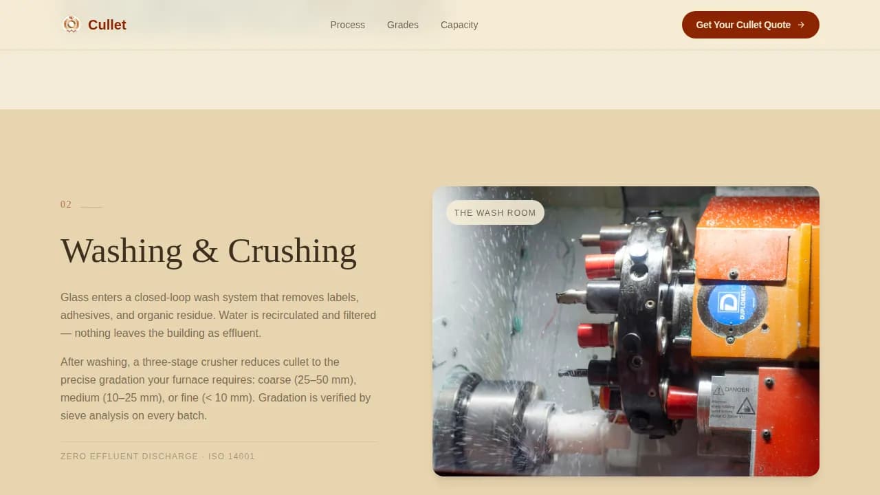 Cycle — Ethical Glass Recovery Landing Page Template
