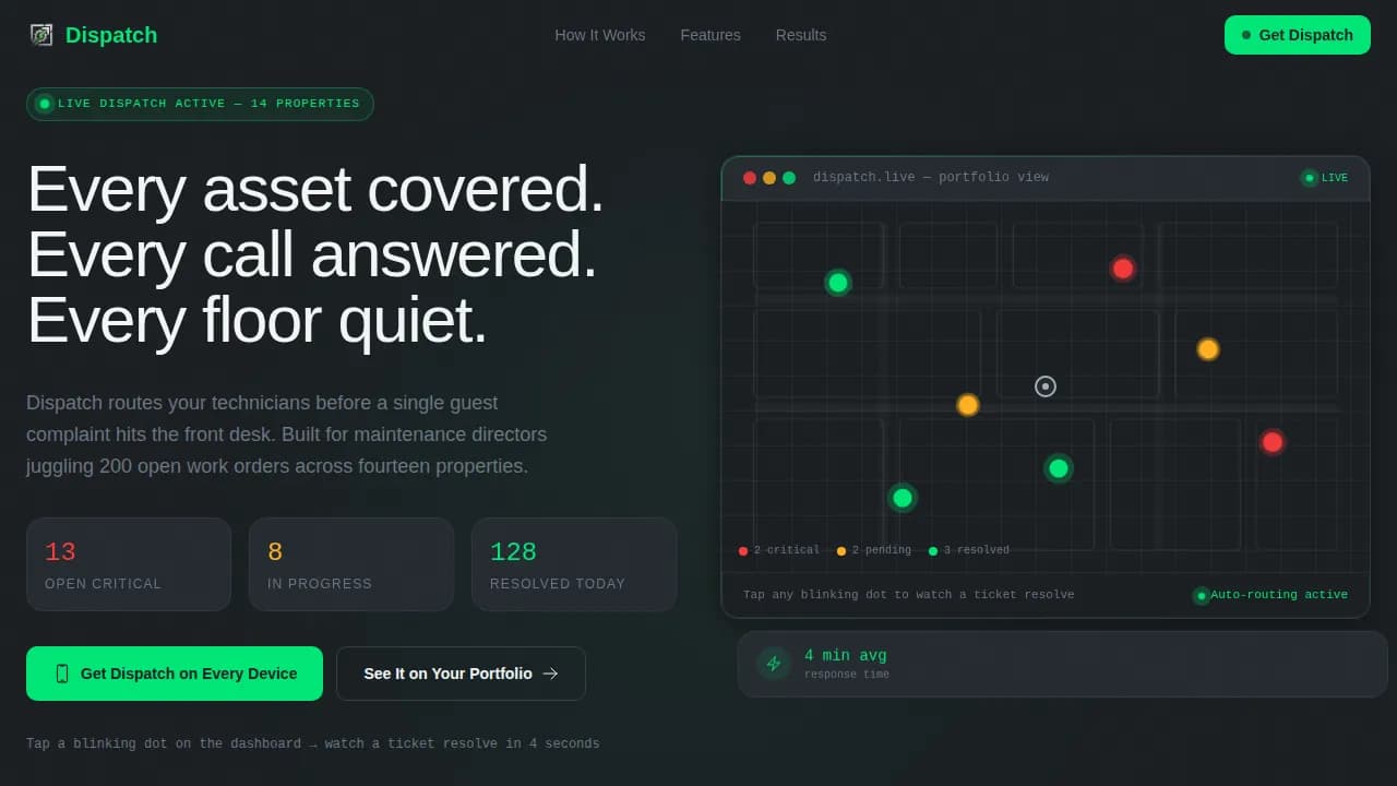 Accelerate — Live Mobile Service Operations Landing Page Template