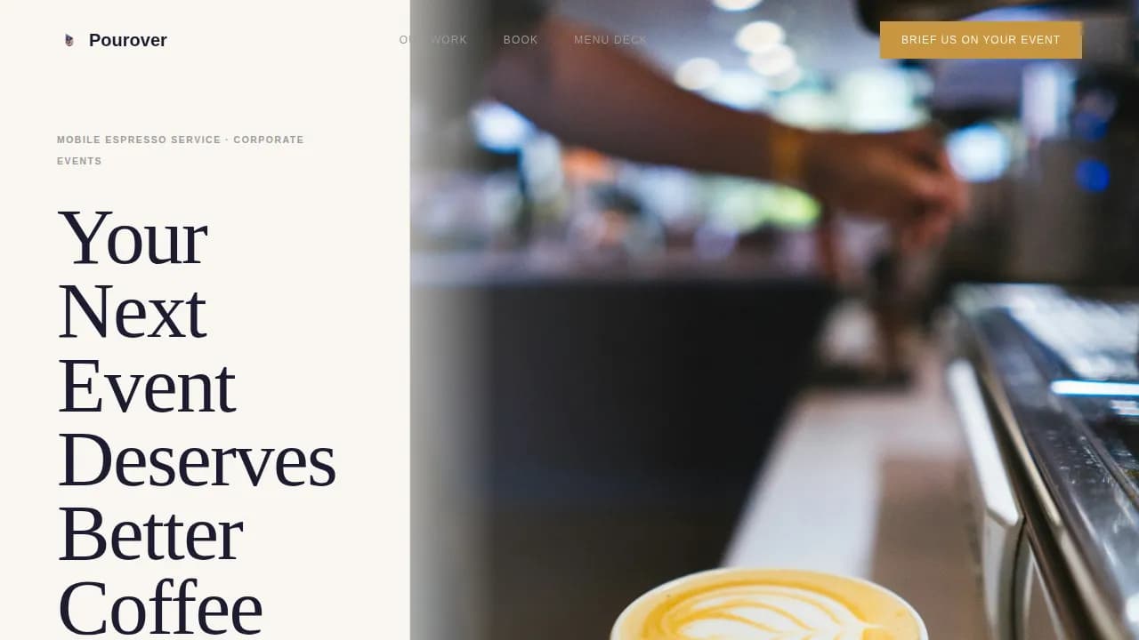 Barista Booking Website Template
