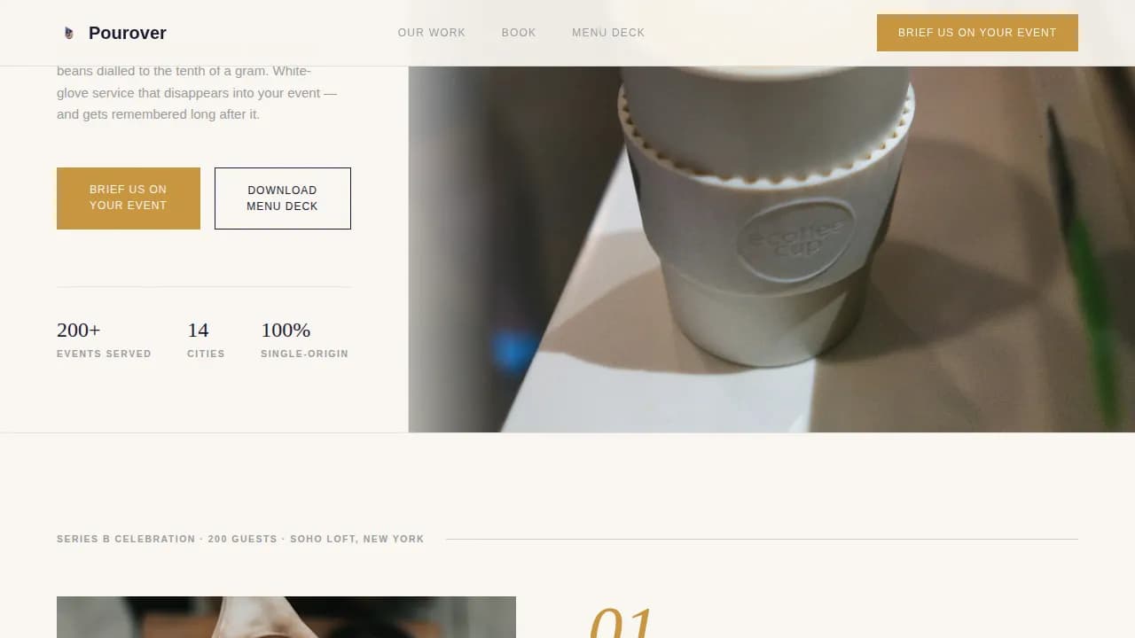 Barista Booking Website Template