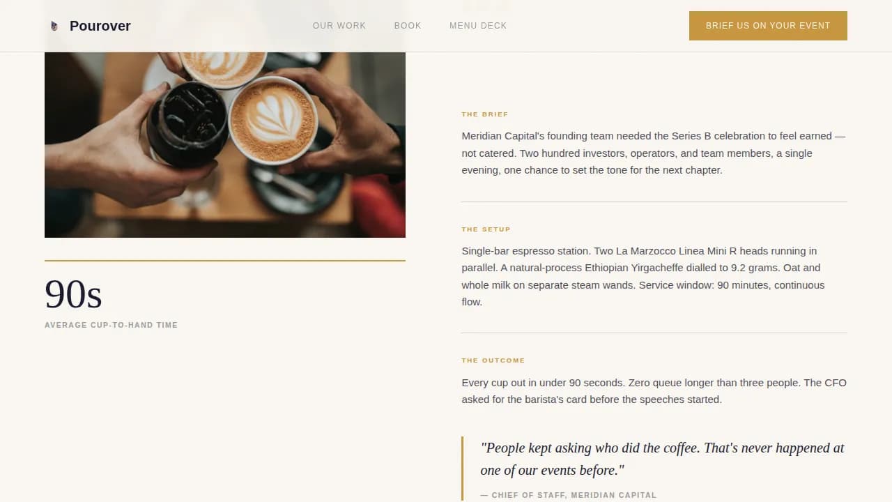 Barista Booking Website Template