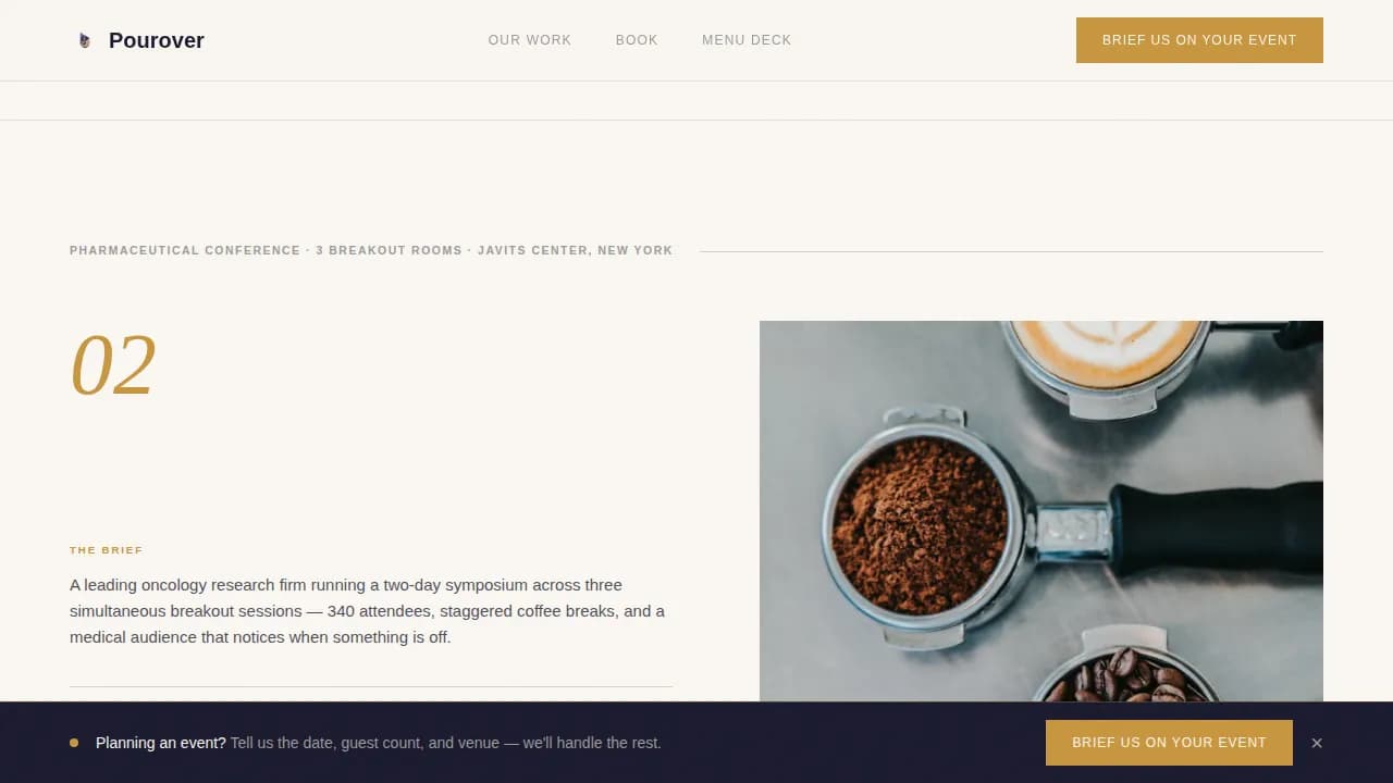Barista Booking Website Template