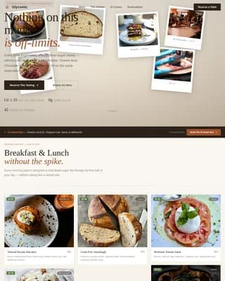Savor — Premium Glucose-Conscious Dining Landing Page Template