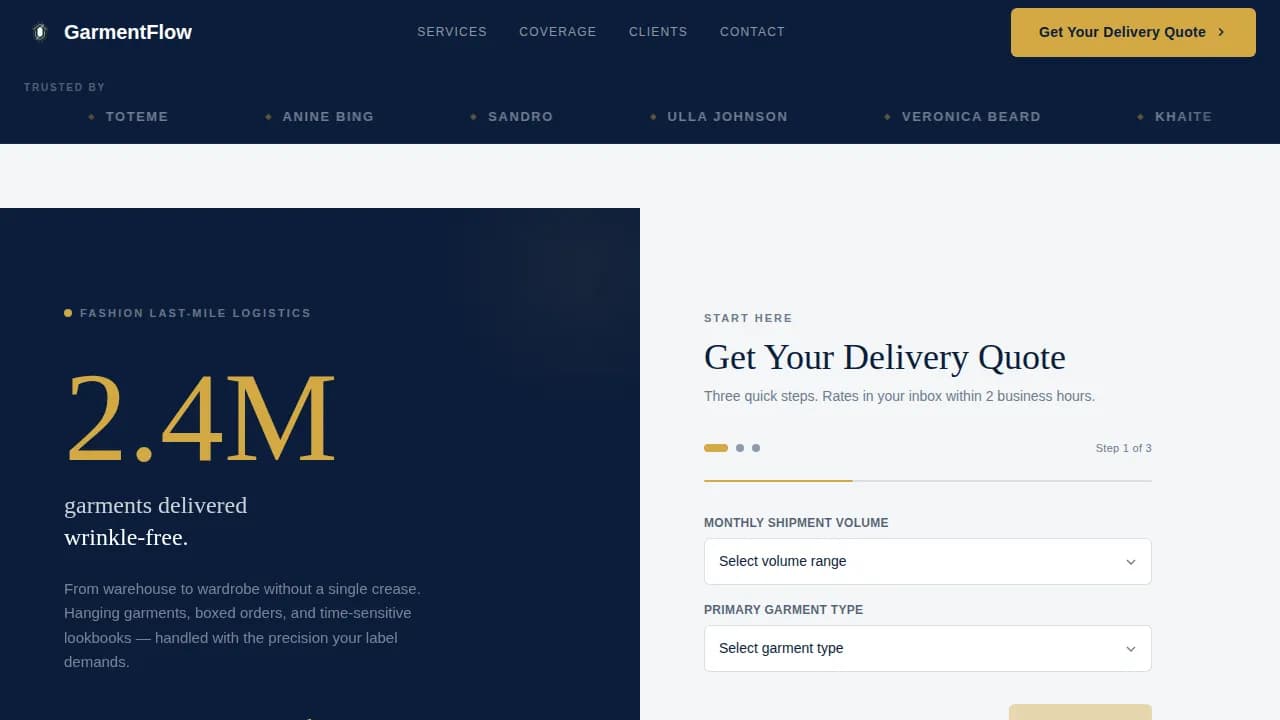Thread — Expert Fashion Logistics Landing Page Template