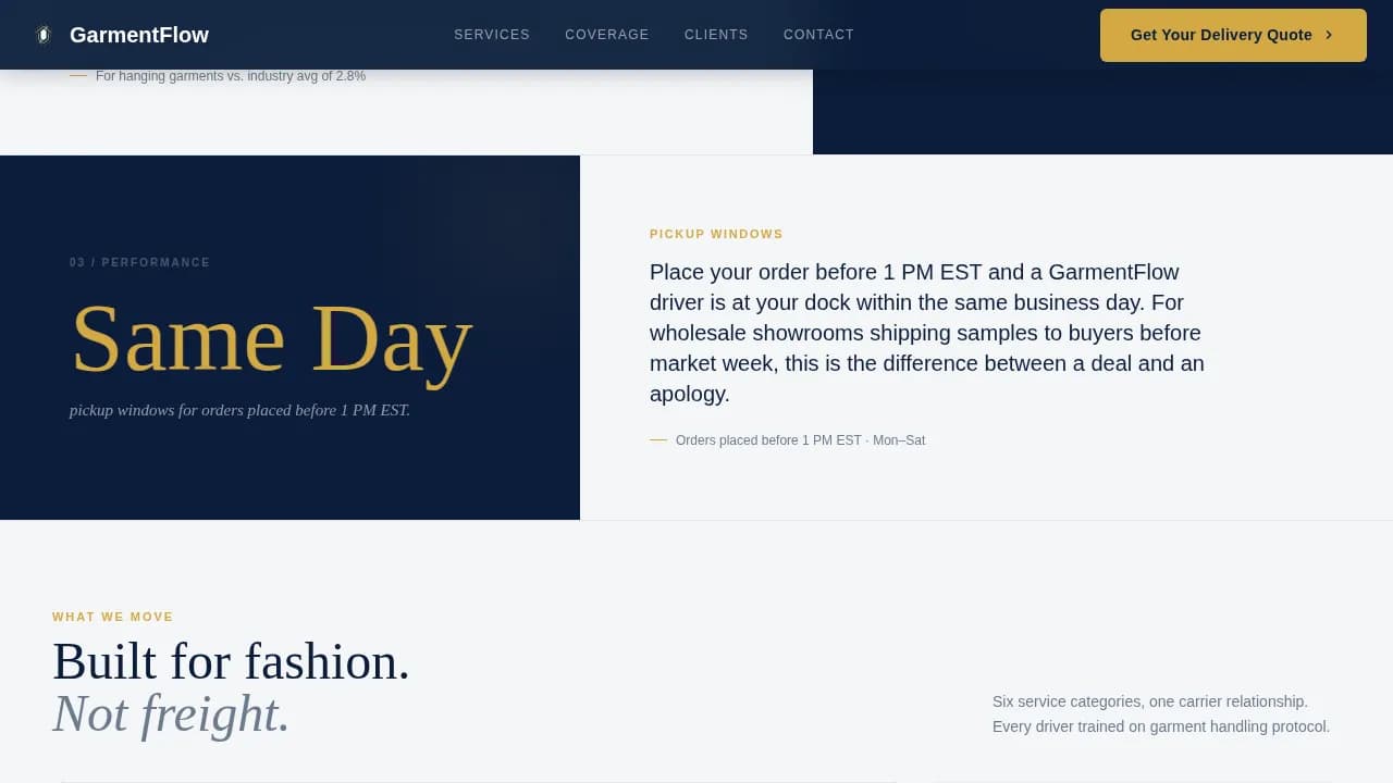 Thread — Expert Fashion Logistics Landing Page Template
