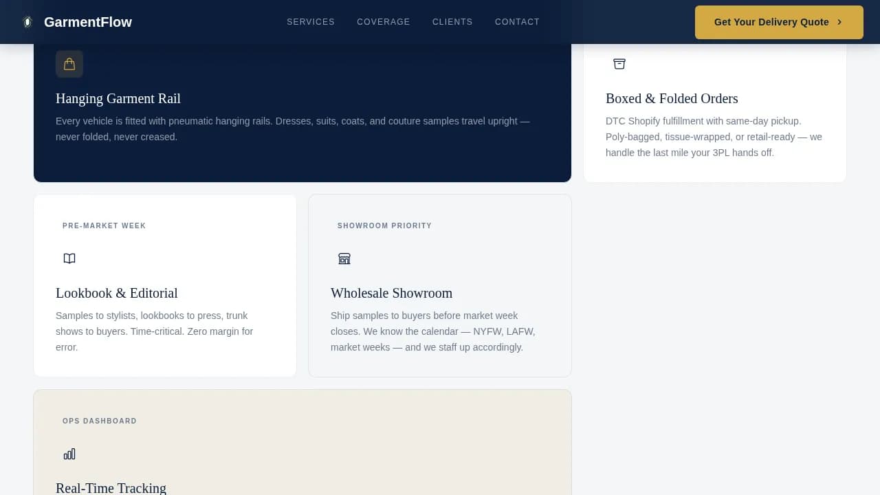 Thread — Expert Fashion Logistics Landing Page Template