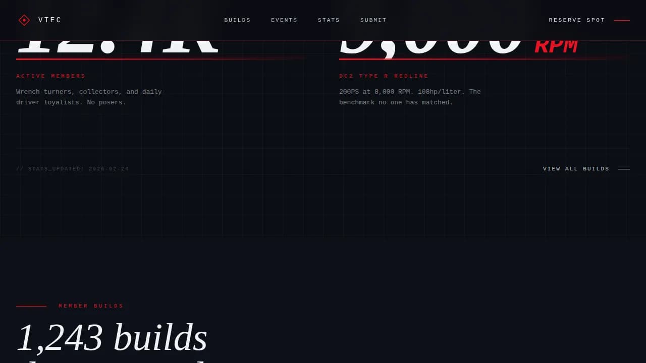 Revved — Elite Automotive Enthusiast Landing Page Template