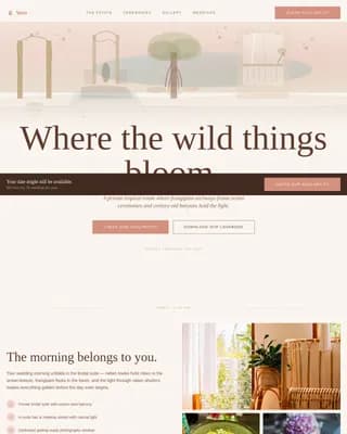 Tropical Wedding Professional Website Template