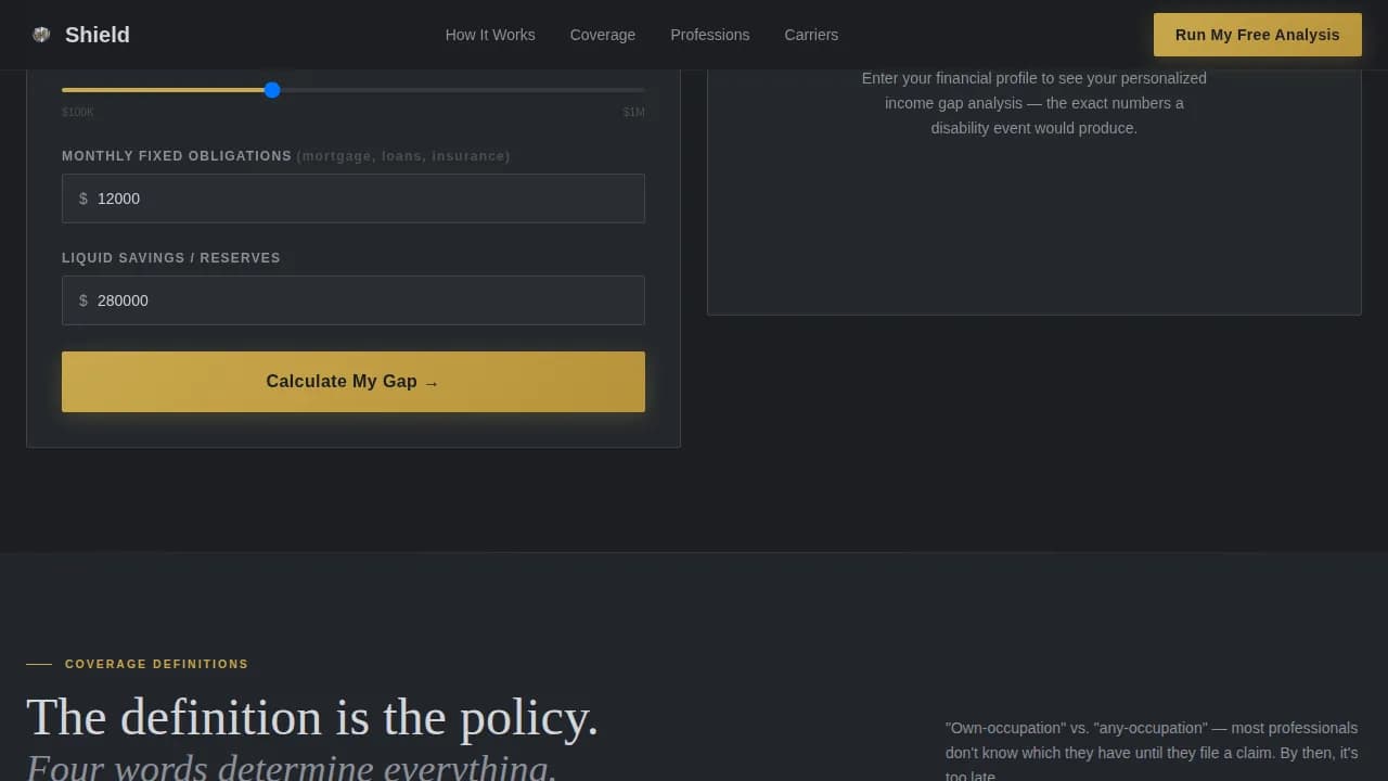 Mid-Career Insurance Cost Calculator Website Template