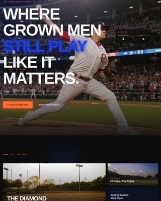 Baseball Leagues Booking Website Template