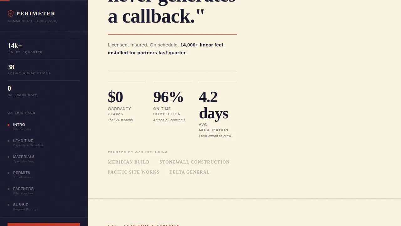 Fence Builder Business Portfolio Website Template