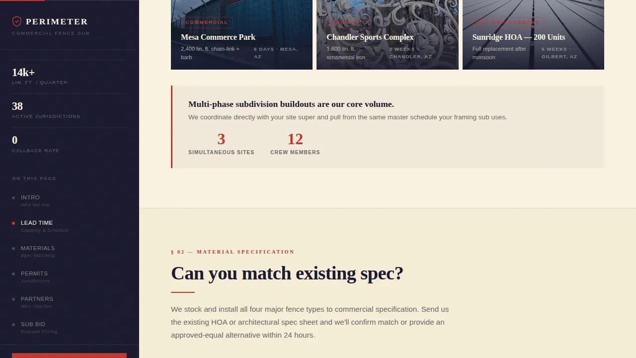 Fence Builder Business Portfolio Website Template