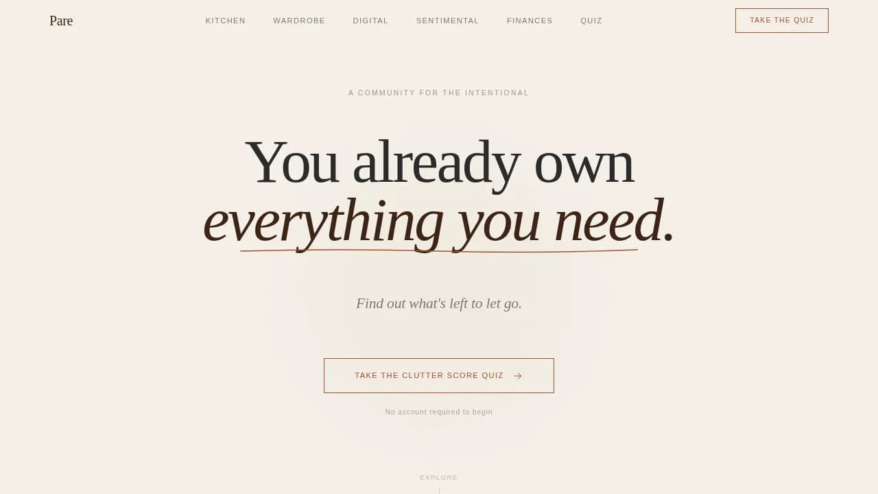 Minimalism & Decluttering Content Professional Website Template