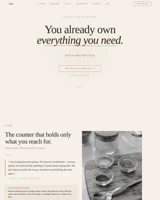 Minimalism & Decluttering Content Professional Website Template