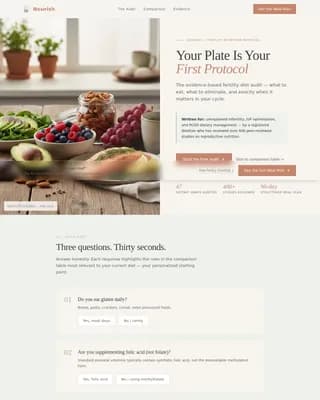 Vitality — Proven Fertility Nutrition Landing Page Template