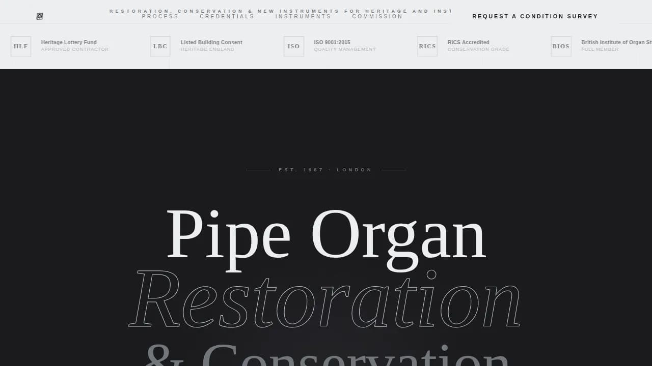 Organ Builder & Restorer Business Professional Website Template