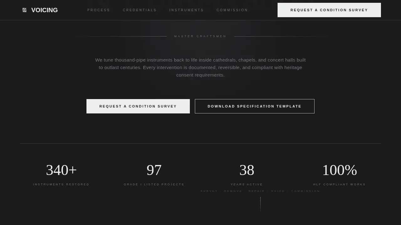 Organ Builder & Restorer Business Professional Website Template