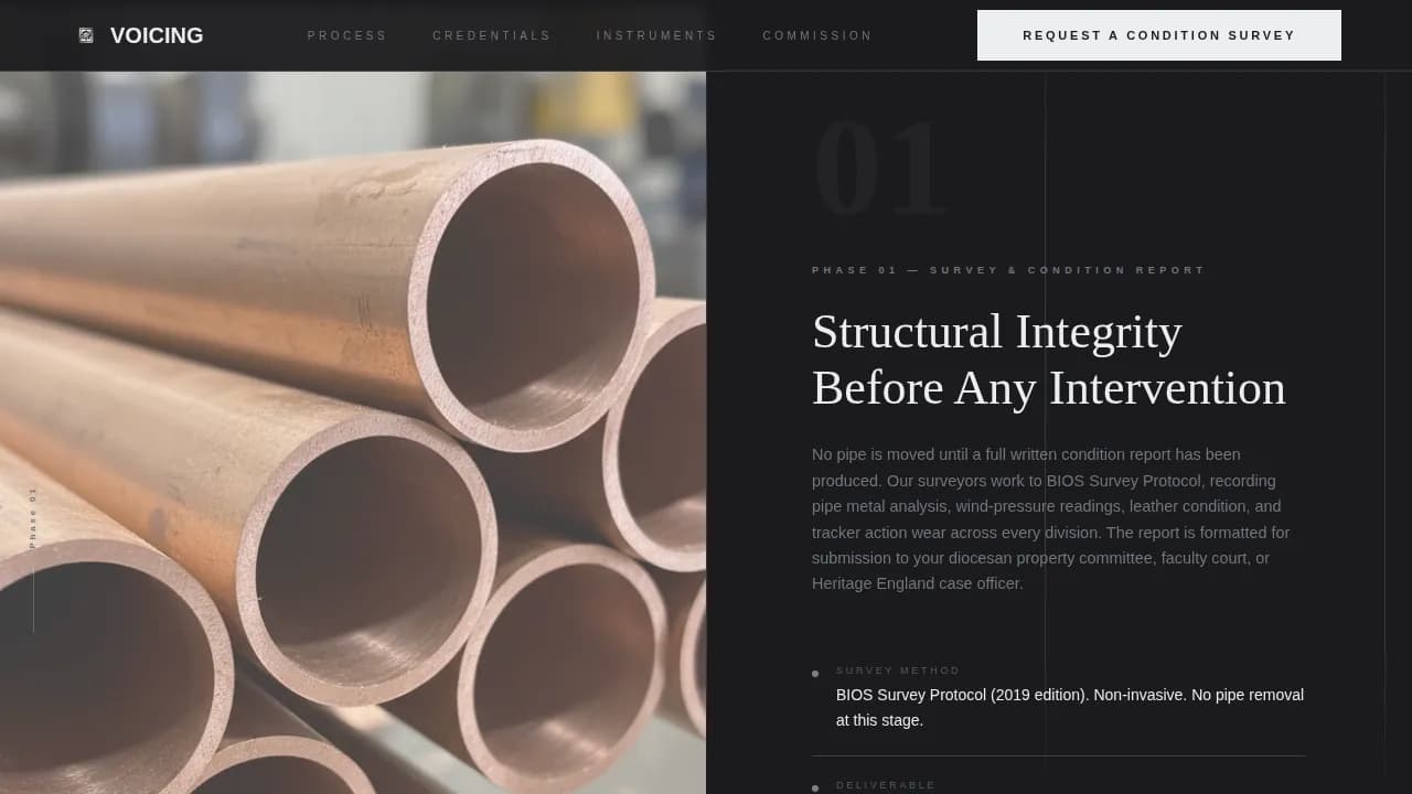 Organ Builder & Restorer Business Professional Website Template