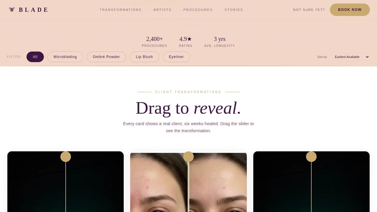 Define — Premium Eyebrow Artist Network Landing Page Template
