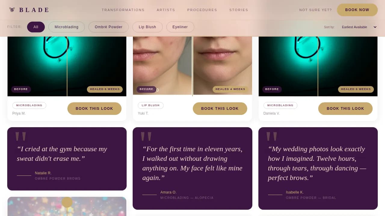 Define — Premium Eyebrow Artist Network Landing Page Template