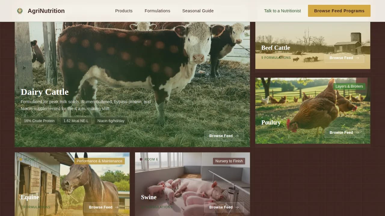 Feedcraft — Advanced Animal Nutrition Landing Page Template