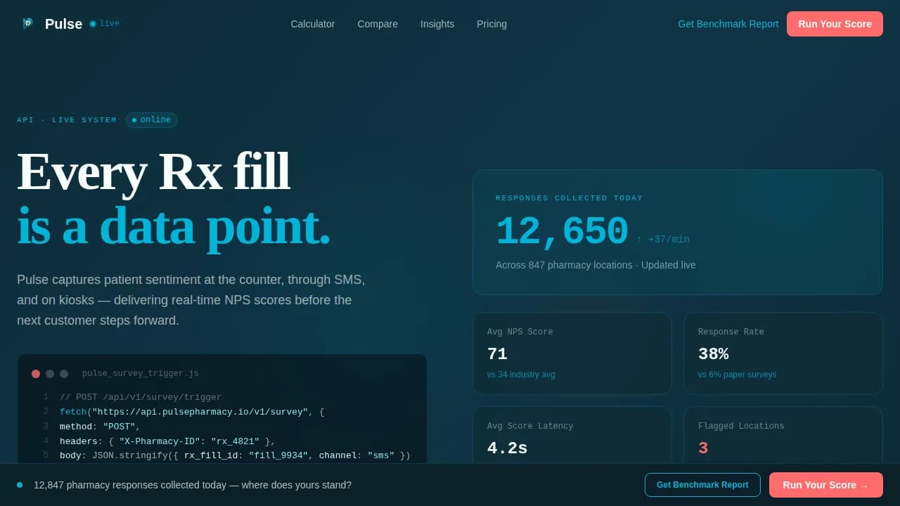 Vital — Live Pharmacy Intelligence Landing Page Template