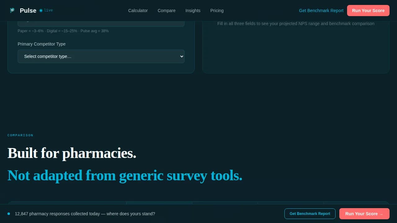 Vital — Live Pharmacy Intelligence Landing Page Template