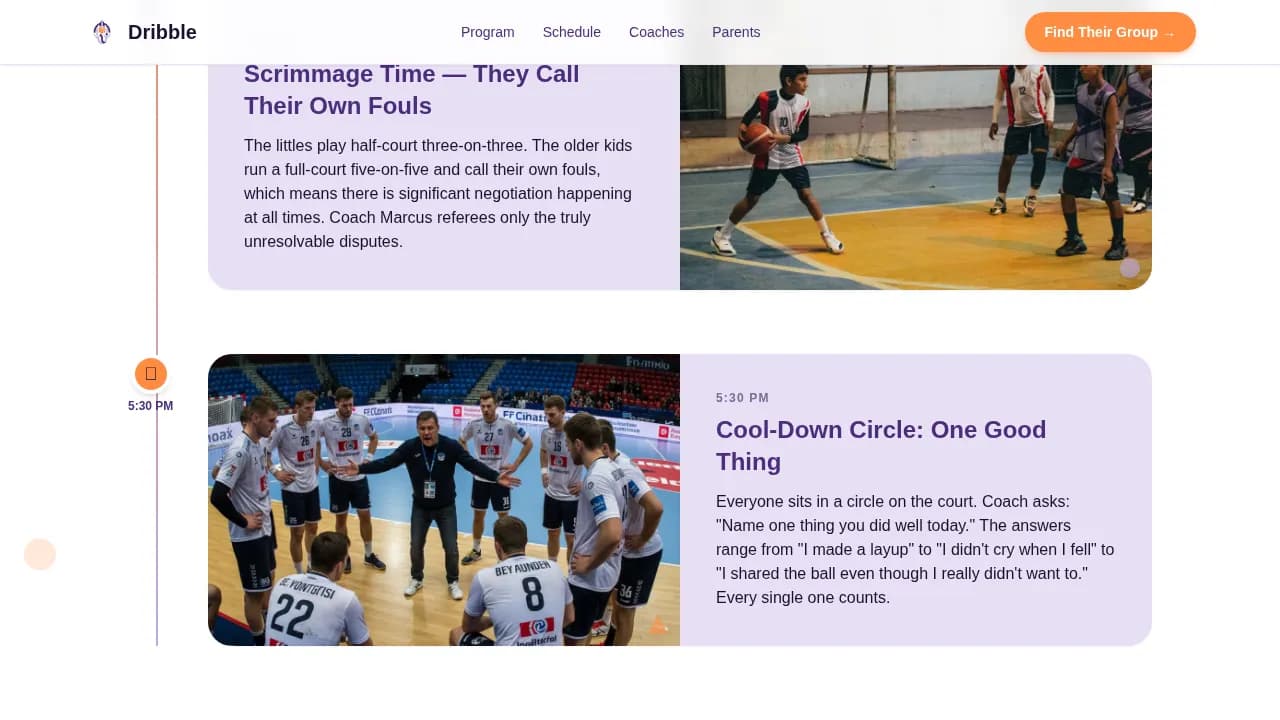 Hoops — Dynamic Youth Basketball Landing Page Template