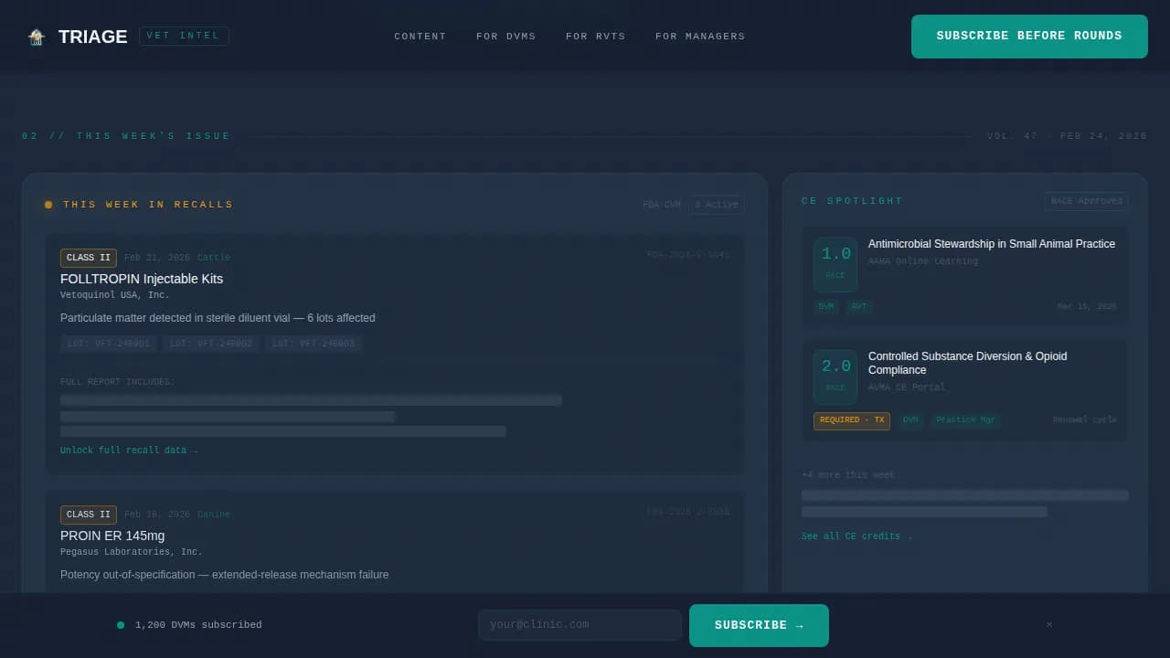 Vetpulse — Intelligent Veterinary Newsletter Landing Page Template