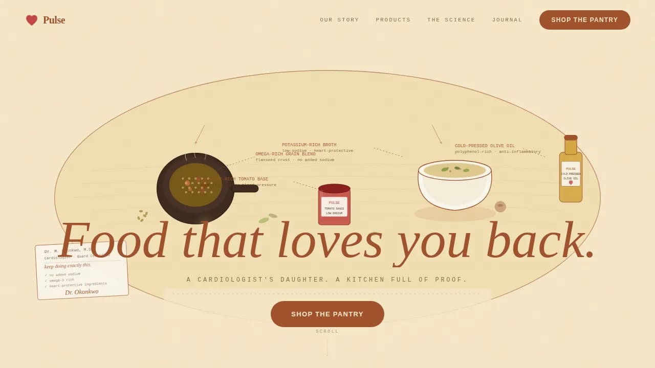 Vitals — Nutritious Food Brand Gallery Landing Page Template
