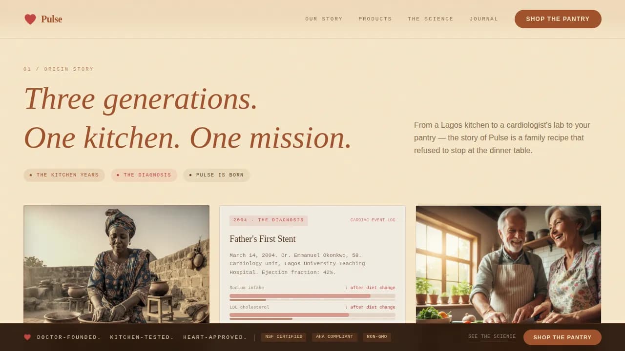 Vitals — Nutritious Food Brand Gallery Landing Page Template