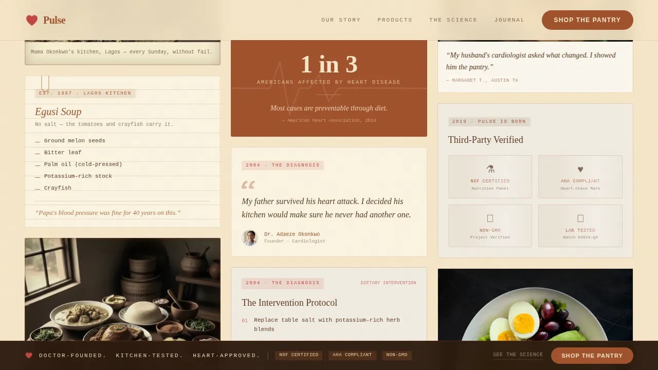 Vitals — Nutritious Food Brand Gallery Landing Page Template