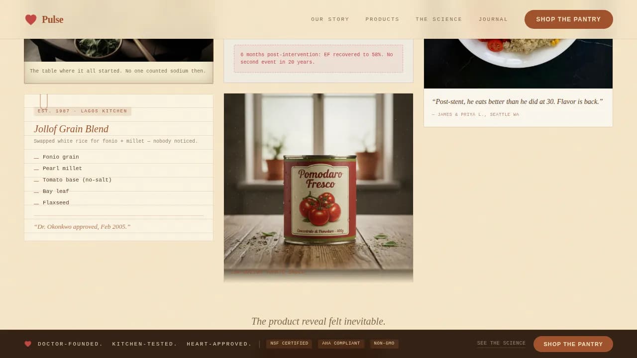 Vitals — Nutritious Food Brand Gallery Landing Page Template