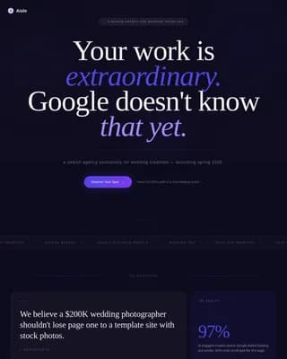 Vows — Precision Wedding Marketing Landing Page Template